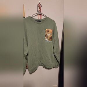 Primark Green Sweatshirt with Sunflower Pocket